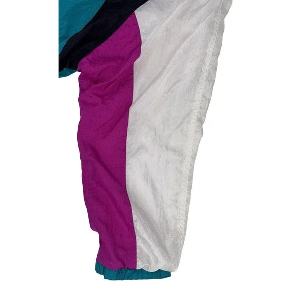 VTG River Edge Sport Women's Windbreaker Medium Multicolor Full Zip 80's 90's - Picture 7 of 13